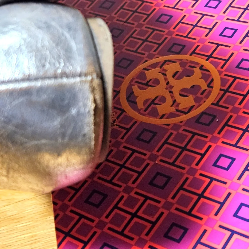 Tory Burch Reva Paladium/Nickel Commuter Ballet Flats Comfy Trendy Size 8.5